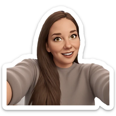 smiling girl with brown hair sticker