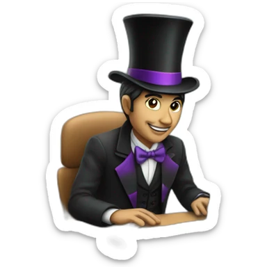 magician at a computer programming sticker