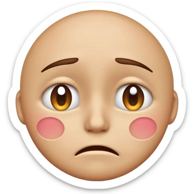 so like a sad face 🥺 and mix of this☺️ and this😔, like someone is sad because you ignore them but they have that cute smiley face with watery but not watery eyes and you cant say no to them, but make it classic emoji not woman or man emoji sticker