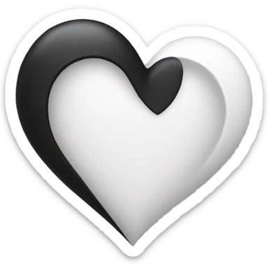 White black heart sticker
