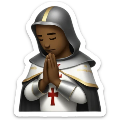 Knights Templar praying sticker
