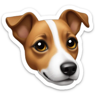 Jack Russell avec une hache noir sur l’œil sticker