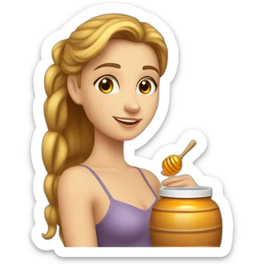 Beauty-caucasian-full-body-Girl and the pot honey sticker