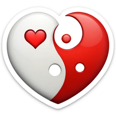 heart shaped yin-yang sticker