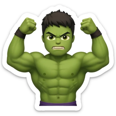 kid hulk flexing arms sticker