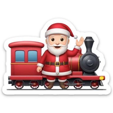 treno com varios vagoes de natal com papai noel  sticker