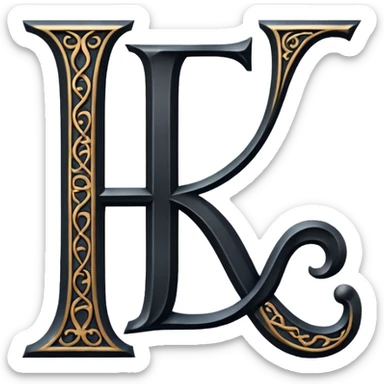 Oldenglis faunt letter E and letter J sticker