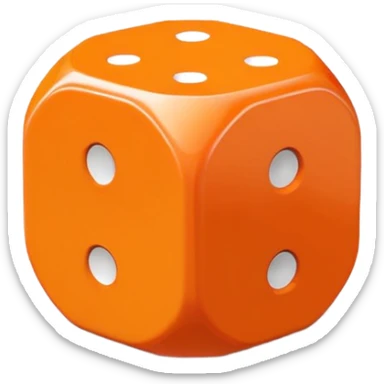 12-sided dice orange sticker