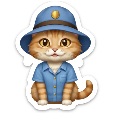 A cat that has a hat saying floor and a shirt that is saying floor sticker