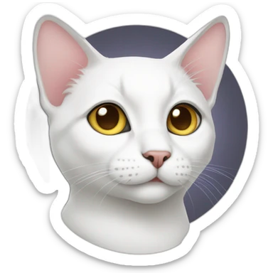 Coquette white cat sticker