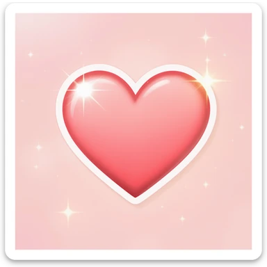 heart emoji, cute and shiny, with a gradient effect, no background sticker