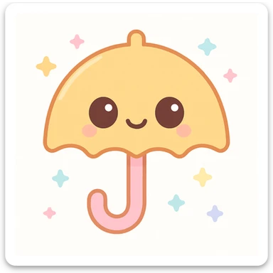 kawaii style dalgona candy with umbrella shape, inspired by Squid Game sticker