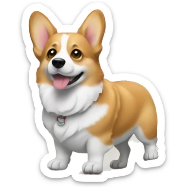 corgi in front of the streeing wheel sticker