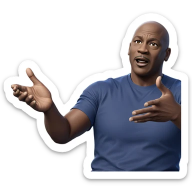 bald male in blue shirt sticker