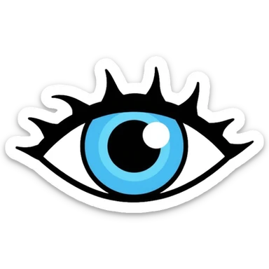 simple eye icon with eyelashes sticker