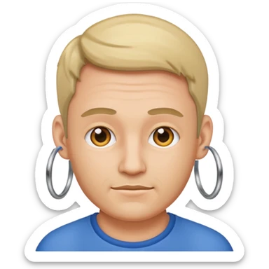 man wearing hoop earrings sticker