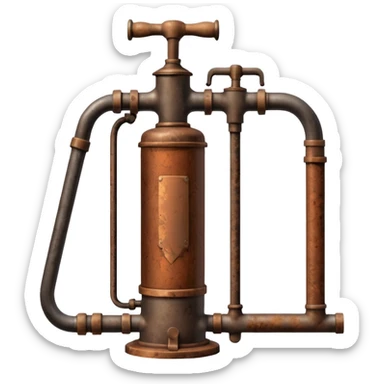 old-fashioned hand pump vacuum sticker