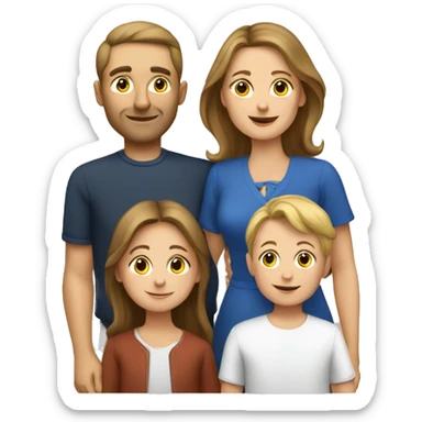 french-russian parents with two children sticker