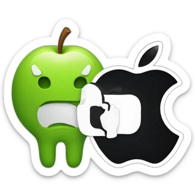 Apple Logo eating Android Logo sticker