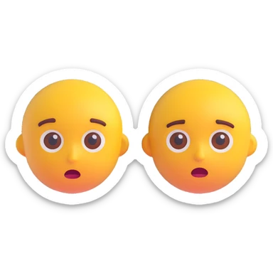 Two normal people with concerned expressions, considering two medical product options, in the same 3D emoji style as the reference image, neutral background. sticker