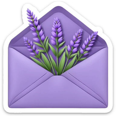 Lavender envelope with flowers inside  sticker