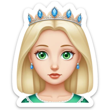 polish princess with green/blue eyes sticker