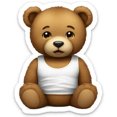 teddy bear with a tank top sticker