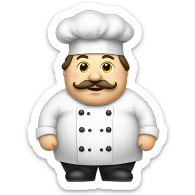 Fat, chef, moustache, Italian  sticker