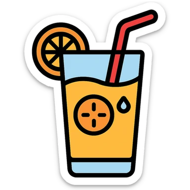 color outline icon of a drink sticker