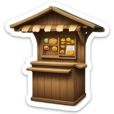 Kiosk made out of wood and without food in it sticker