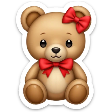 Teddy bear with a bow  sticker