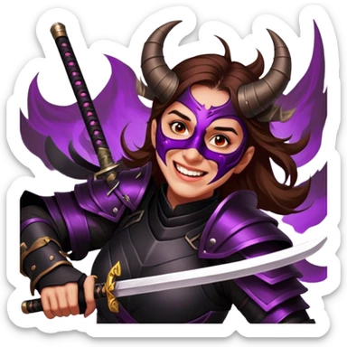 Demon-Horned Warrior sticker