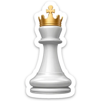 white plastic chess pieces, queen sticker