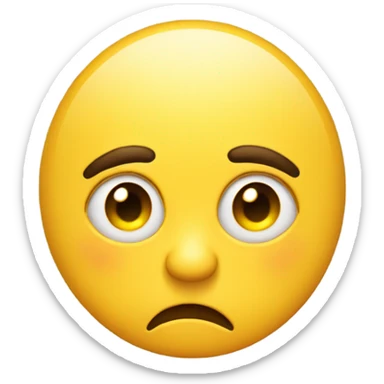 Normal emoyi yellow circle dot with 👀this kind of side eye on the right side of head that are judjing and annoyed bit angry  By you lips pouting like an emoyi  sticker