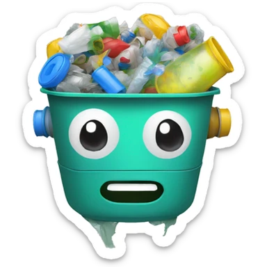plastic waste chatbot sticker