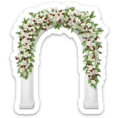 White wedding arch with cherries sticker