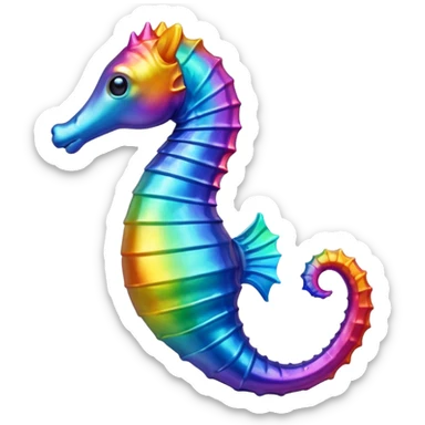 A seahorse that is rainbow sticker