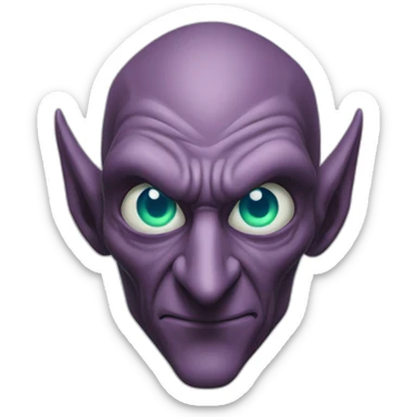 Long nose, green goblin with blue eyes sticker