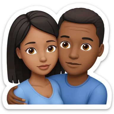 intimate moment between black lovers sticker