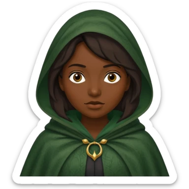 woman waring dark green cloak like in the traitors tv show sticker