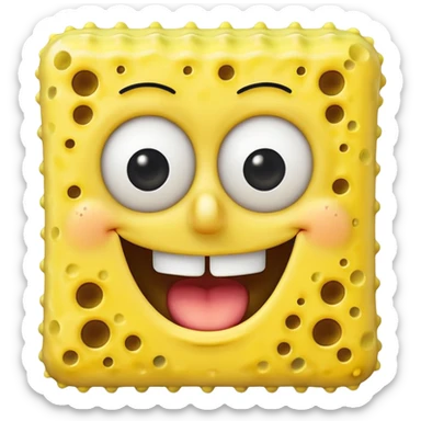 spongebob smiling with teeth sticker