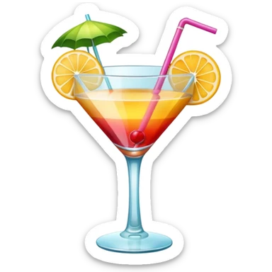 a glass of summer cocktail sticker