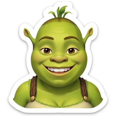 A pregnant shrek sticker
