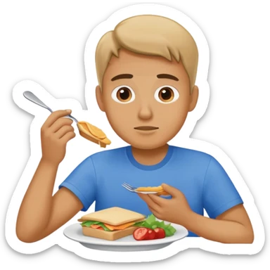 The rock eating lunches sticker