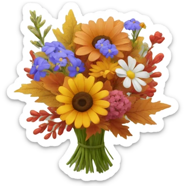 Autumn flower bouquet with wild flowers sticker
