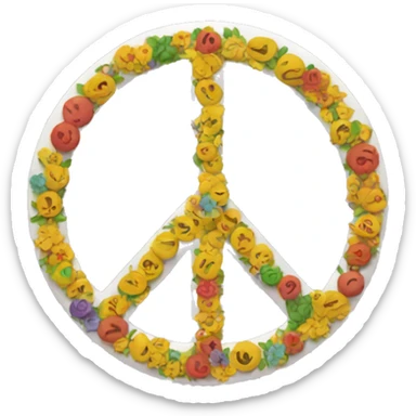Round peace sign sticker