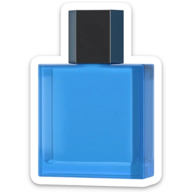 Tall rectangle bottle of perfume in blue door sticker