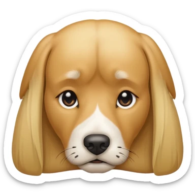 Sad dog with blonde hair sticker