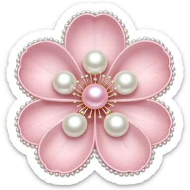 light pastel sakura flower with pearl beaded outline sticker