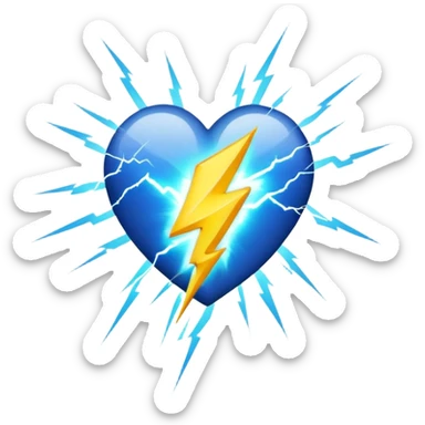 The lightning that strikes the heart, animated. sticker